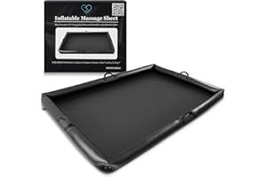 EROTICGEL Inflatable Massage Sheet with Handles | Black Durable PVC Waterproof Sheet with Inflatable Sides | 80.7in x 61.4in x 4.7in | Nuru Massage Therapy Sheets