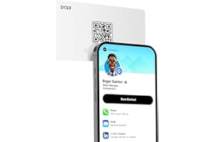 Popl Digital Business Card - Smart NFC Networking Card - Tap to Share - Compatible with iPhone & Android (White)