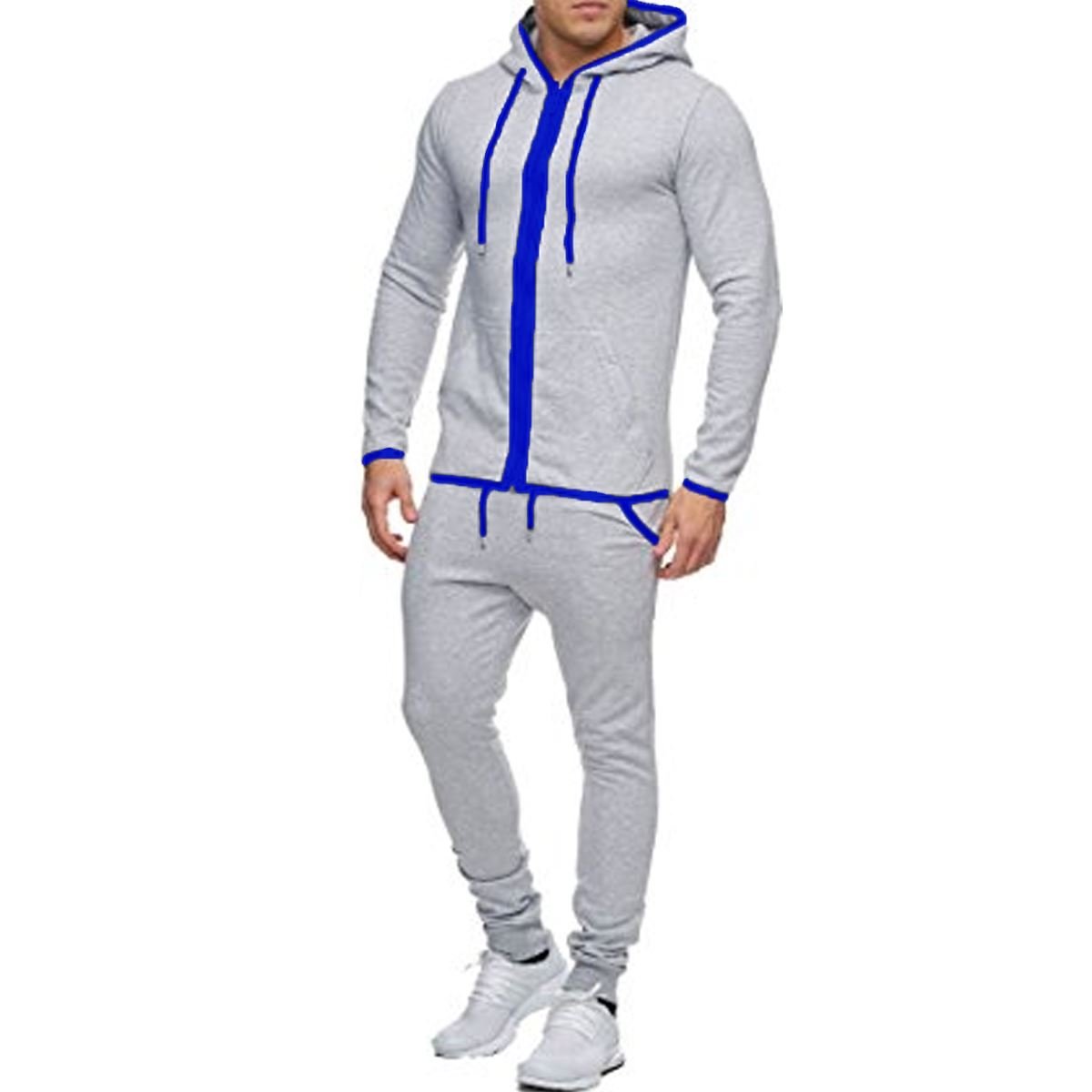 New Mens Tracksuit Set Fleece Hoodie Top Bottoms Jogging Joggers Gym