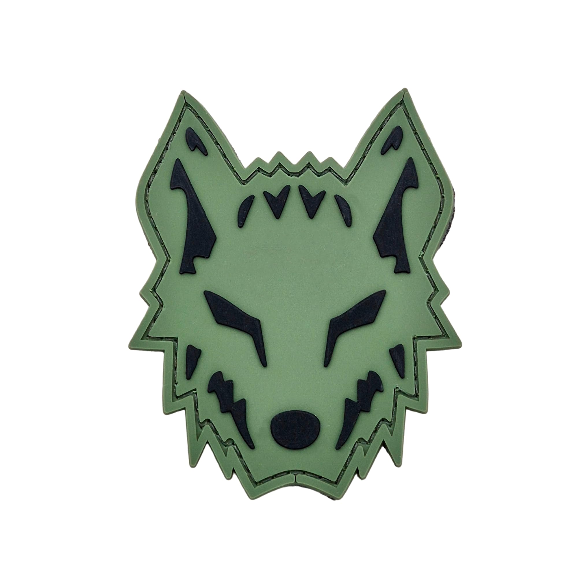 Green Tactical Wolf Morale Wolfpack PVC Patch Compatible with Velcro Patches for Hats, Tactical Molle Accessories, Backpacks