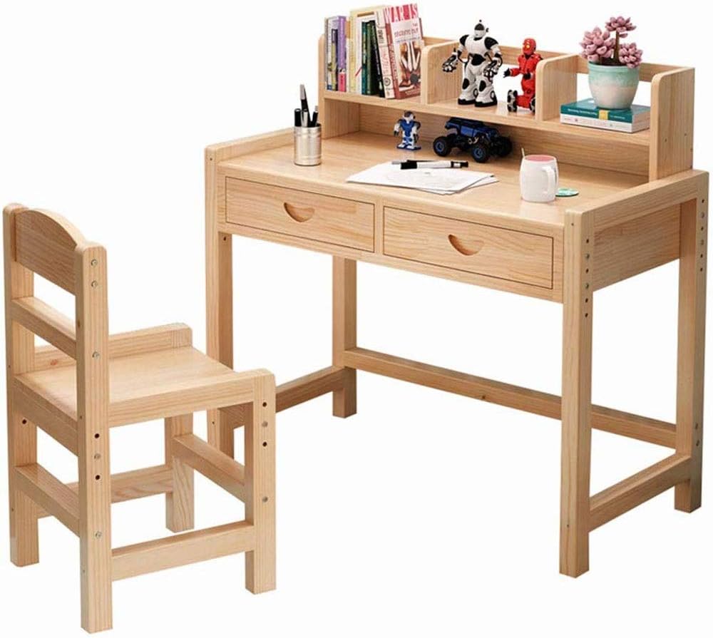 Kids Desk and Chair Set, Height Adjustable Children Writing Table