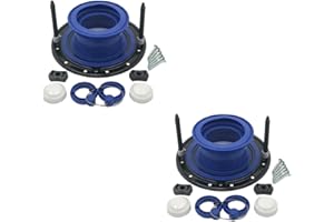 ONE-N-DONE One N Done Toilet Flange Repair Kit - Toilet Kit For Low or Broken Flange. Toilet Wax Ring Replacement Kit W/Toilet Flange Extender Kit, Easy Toilet Bolts, & Toilet Caps For Bottom of Toilet. (2 Ea)