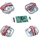 4 x 50kg Load Cell Half Bridge Strain Gauge Weight Sensor + 1x HX711 Module | 4pcs 50kg Load Cell Half Bridge Strain Gauge Body Scale Weight Sensor + 1pcs HX711 AD Amplifier Module