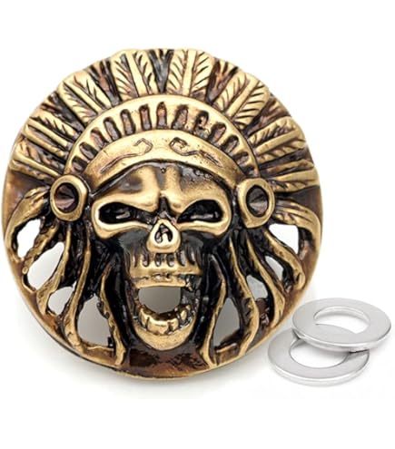 Amazon.com: CRAFTMEMORE Indian Skull Concho Screw Back