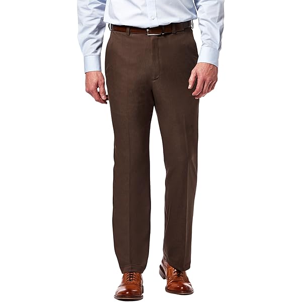 slim fit dress slacks Haggar The Active Series Stretch 5-Pocket Pants in Khaki main image 0
