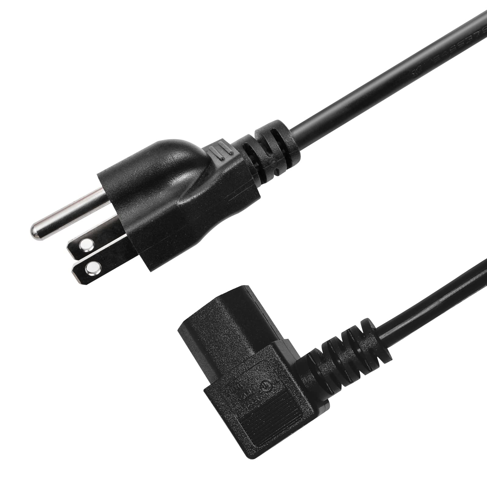 Photo 1 of 3 Prong ringht Angle Power Cable 12ft Heavy Duty AC Cables forC13 Angle Type Cable, ?90 Degree Power Cable, PC Monitor TV,3 Pin Connector, Universal Power Cord, Computer Power Cord,18 AWG