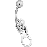 Forbidden Body Jewelry Zipper Belly Button Rings Navel Ring Surgical Steel 14G