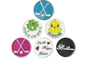 GOLTERS Golf Ball Markers Golf Markers Golf Gifts Clips Pack of 6