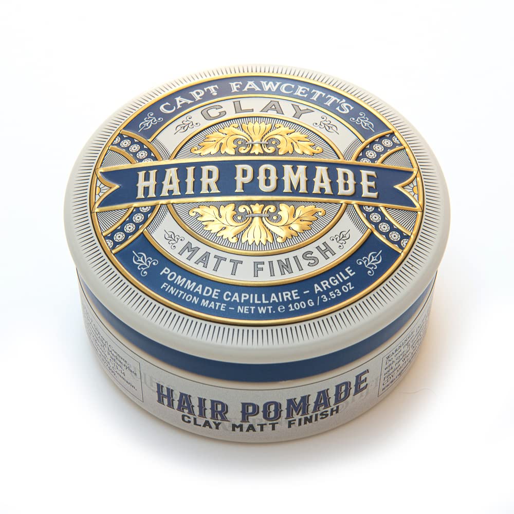 Captain Fawcett Matt Clay Pomade 100g – Strong Hold, Natural Matte Finish Hair Styling Clay for Men – Texturising Hair Wax with Firm Grip – Made in UK