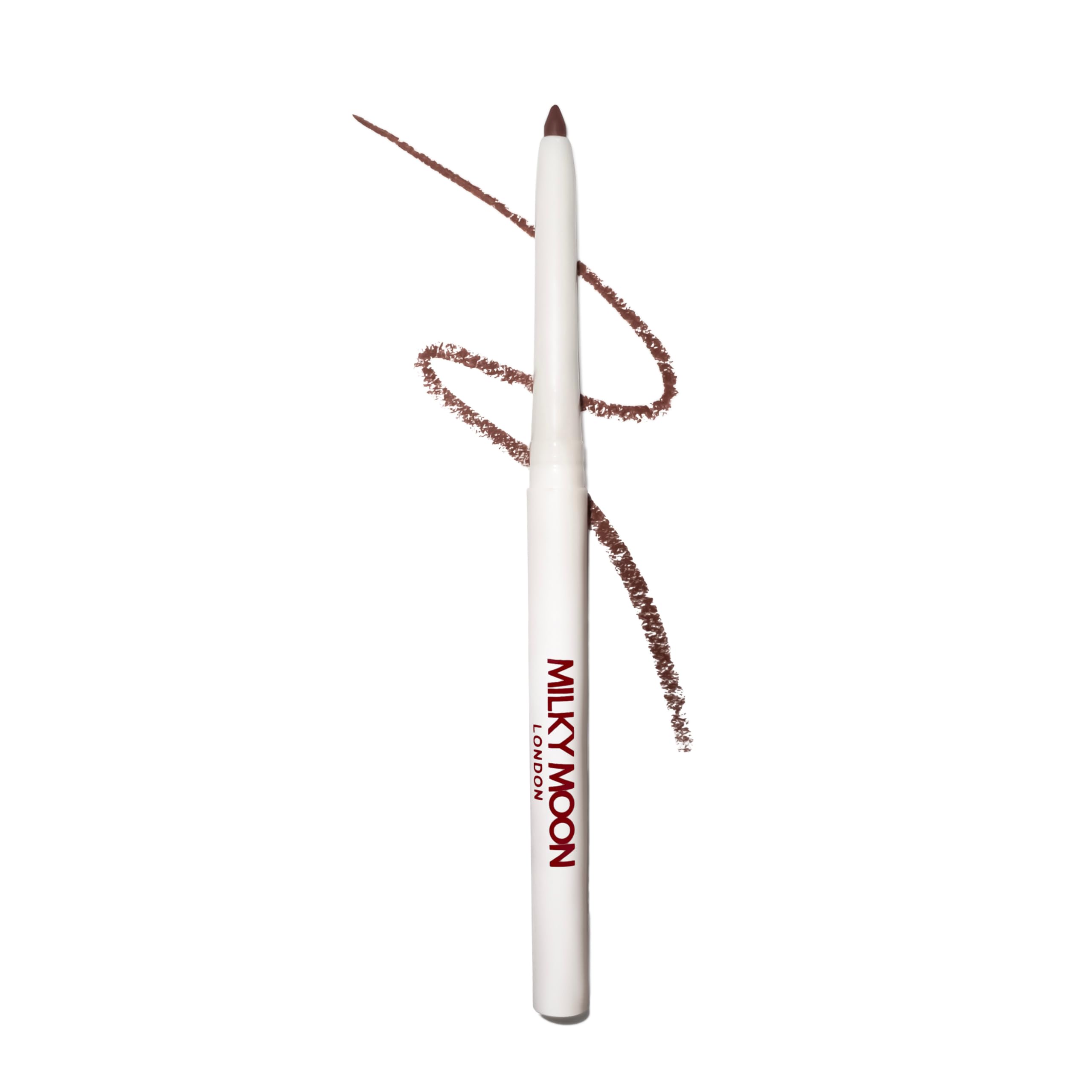 Milky Moon London - Smooth Glide Cream Lip Liner, Long Lasting & Highly Pigmented Dark Lip Liner for Bold lips, Moisturizing Matte Finish, Includes Sharpener & Brush - Chestnut