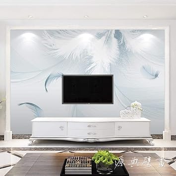 Fondo Nordico De Tv Papel De Pared De Plumas Fresco Y Simple Moderno Salon Dormitorio Decoracion