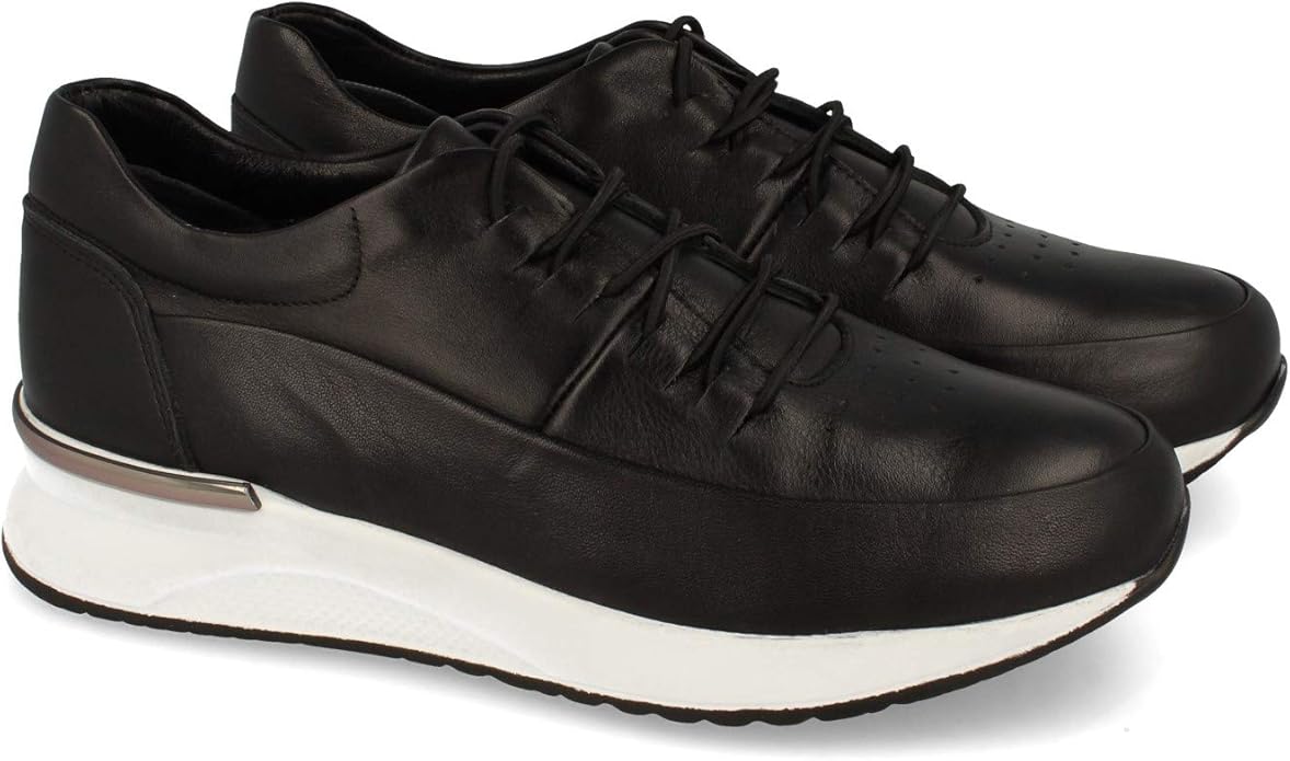 Schuhe Mit Stark Gedämpfter Sohle Damen 53277-Damenschuh aus Leder, Rutschfester Sohle, super bequemer