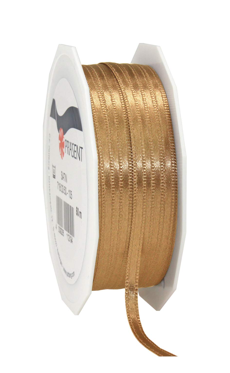 C.E. Pattberg Präsent Satin Ribbon, Gold, 3 mm-50 m