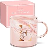 Valentines Day Gifts for Her, Anniversary Birthday Galentines Gifts for Women Mom Grandma Friend Sister Wife Teacher Coworker, Personalized Initial Customized Gift Monogrammed A-Z Coffee Mug 12 OZ(E)