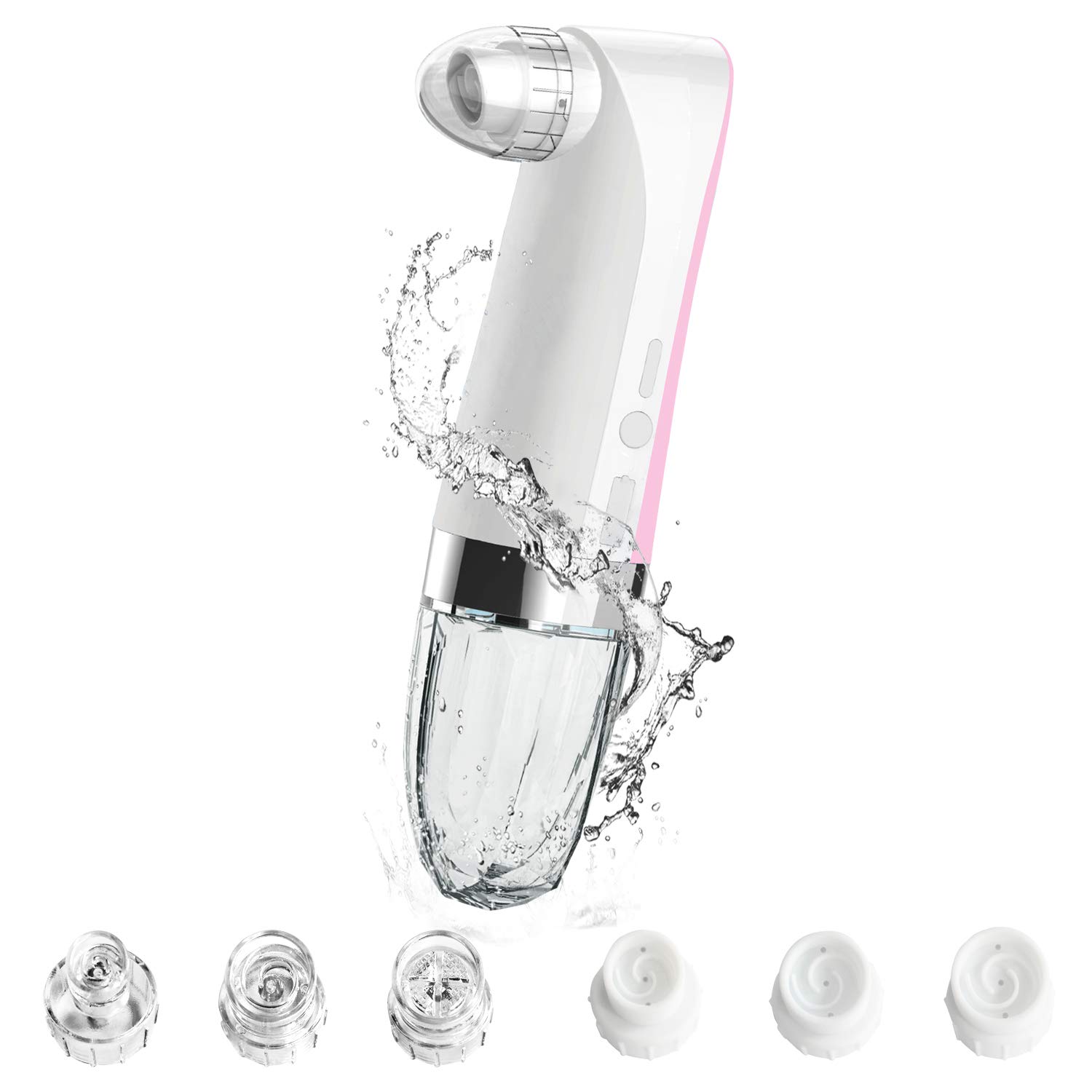 DUEBEL Blackhead Remover, USB Rechargeable Pore Vacuum Cordless, Electric Blackhead Remover Vacuum Water Cycling Comedone Extractor 6 Probe 3 Suction Power Blackhead Vacuum for Women Men (Pink)