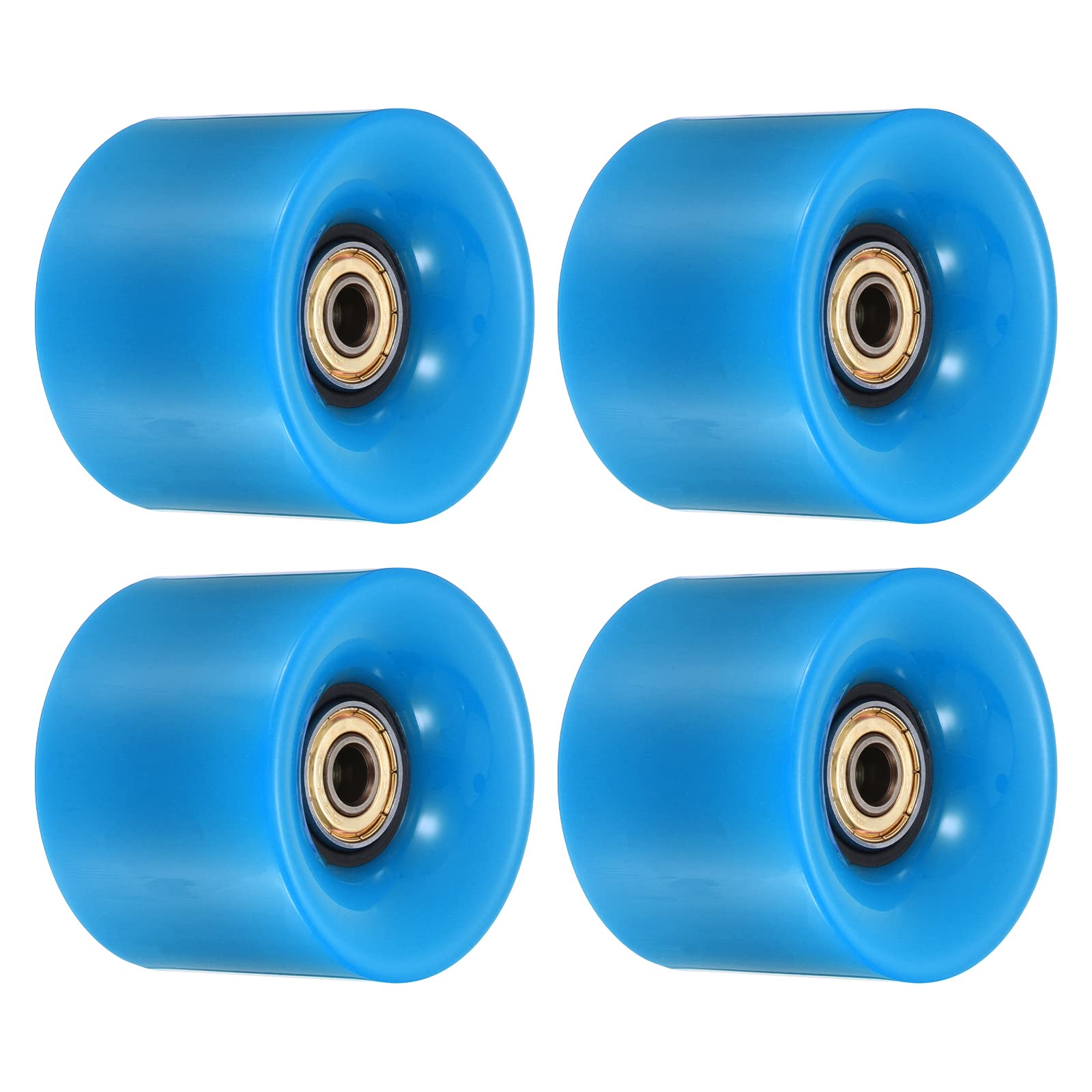 PATIKIL 60mm Longboard Wheels with Bearings ABEC-11, 4 Pack Street Wheels for Skateboards Cruiser Wheel Replacement 80A, Golden Blue