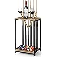 Smusei Pool Cue Rack - Wood Billiard Stick Holder for Game Room, Club - Floor Stand, Light Brown - Holds 6 Cues