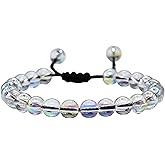 Amazing Gemstone Chocolate Brown Glass Bracelet for Women Men's Gifts - Glowing Sea Glass Bracelet - Beaded Adjustable Bracelet