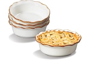 ONEMORE Mini Pie Pans, 6.8 inch Ceramic Pie Pans for Baking Nonstick Small Pie Pans Deep Dish Pie Plates Mini Tart Pans, Idea