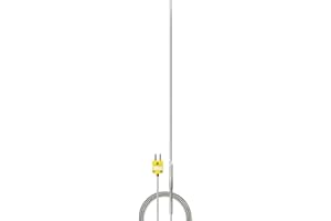 PerfectPrime TL1918SL K-Type Inconel 600 Flexible Thermocouple Temperature Sensor Probes -40~2012°F, 3.2mm / 300mm