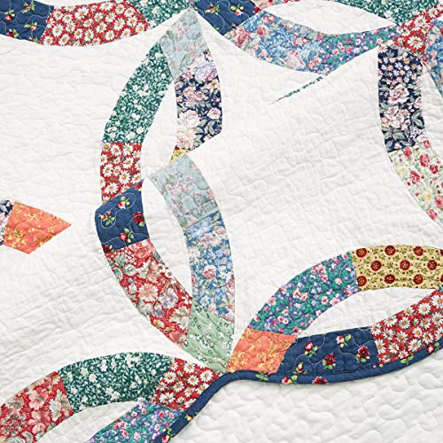 C&F Home Heritage Double Wedding Ring Luxury Vintage Patchwork Twin