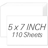 White Cardstock 5x7, 110 Sheets 5x7 Cardstock Paper, 200 GSM Premium Cardstock 5 x 7, Blank White Card Stock Paper for Printer, DIY Cards, Greeting Cards, Wedding Invitation, Postcards