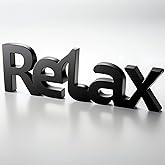 Wooden Blocks Relax Sign Wall and Table Top Decor Wood Relax Sign Wooden Blocks Home Wall Decor for Living Room,Freestanding Wood Letters,Table Top,Bathroom,Entryway Home Party Decoration(Black)