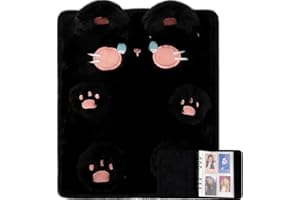 WAYUTO Plush Photocard Binder Kpop Photocard Album with 20Pcs Inner Pages 2x3" Photo Card Holder Cute A6 Photo Album 4-Pocket Detachable Kpop Star Card Holder Black