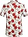 SSLR Men's Summer Rose Prints Button Down Short Sleeve Shirt