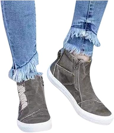 womens canvas ankle boots