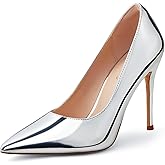 Elisabet Tang Women's High Heels Pumps Closed Pointed Toe Stiletto 4inch Heels Classic Office Special Dressy Wedding Pump Shoes