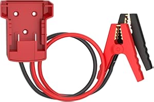 Mayspare Jumper Cables for Car with Adapter Compatible with Milwaukee 18V Batteries, Silicone Wire 8AWG 2FT Alligator Clips Automotive Jump Starter Cables for Jump Starting Car or Tool Batteries