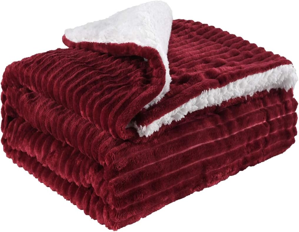 Amazon Com Erosebridal Striped Decor Throw Blanket Pure Red Blanket Super Soft Warm Cozy Home Throw Blanket For Adult Teens Kids Lamb Cashmere Throw Blanket Double Layer Warm Throw Blanket 51 X 63 Home