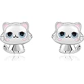 HolaJune Hypoallergenic Sloth/Unicorn/Cat/Cross Stud Earrings for s Women 925 Sterling Silver Colorful Animal Heart Earring Studs for Sensitive Ears, Birthday Jewelry Gifts