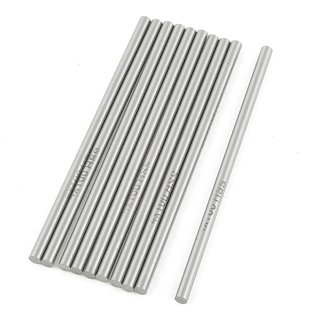 sourcing map 4mm x 100mm Grooving Tool Round Turning Lathe Bars Silver Tone 10 Pcs
