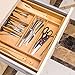 Ybj-ake Expandable Cutlery Tray & Utensils Drawer Organizer for Silverware, Flatware Organizer with 5 Compartments & Kitchen Drawer Storage with Bamboo