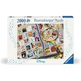 Ravensburger - Disney Stamp Album - 2000 Piece Jigsaw Puzzle - Featuring Mickey Mouse, Minnie, Cinderella, Elsa, and More - Frameable - Premium Quality - Puzzles for Adults