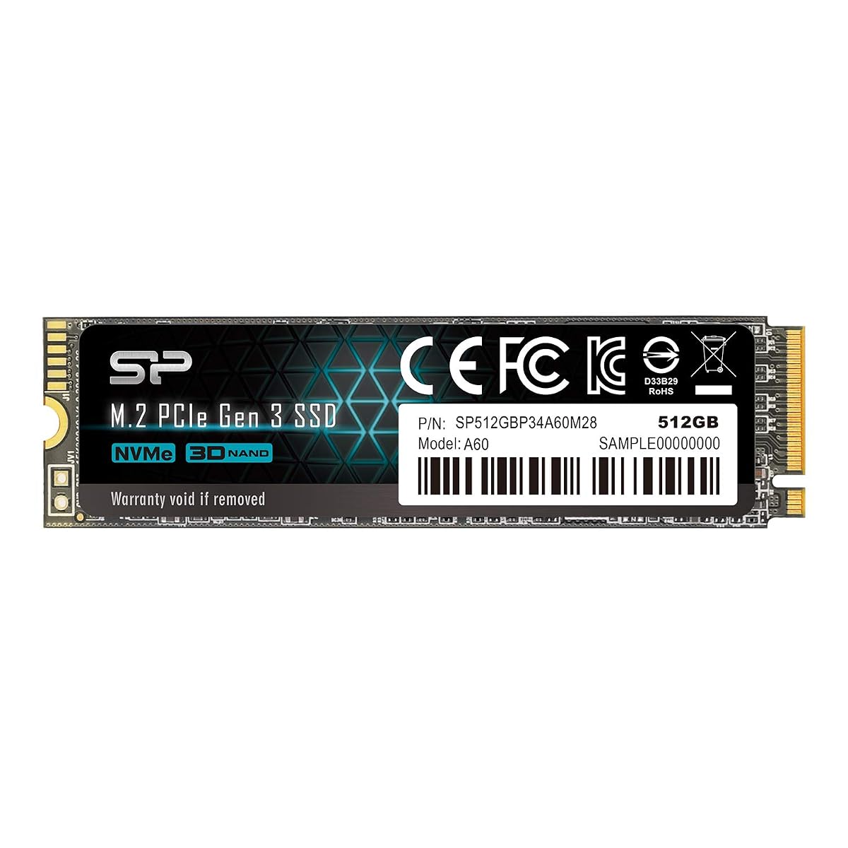 Silicone Power SSD 3D NAND M.2 2280 PCIe 3.0 x 4 NVMe1.3, SP512GBP