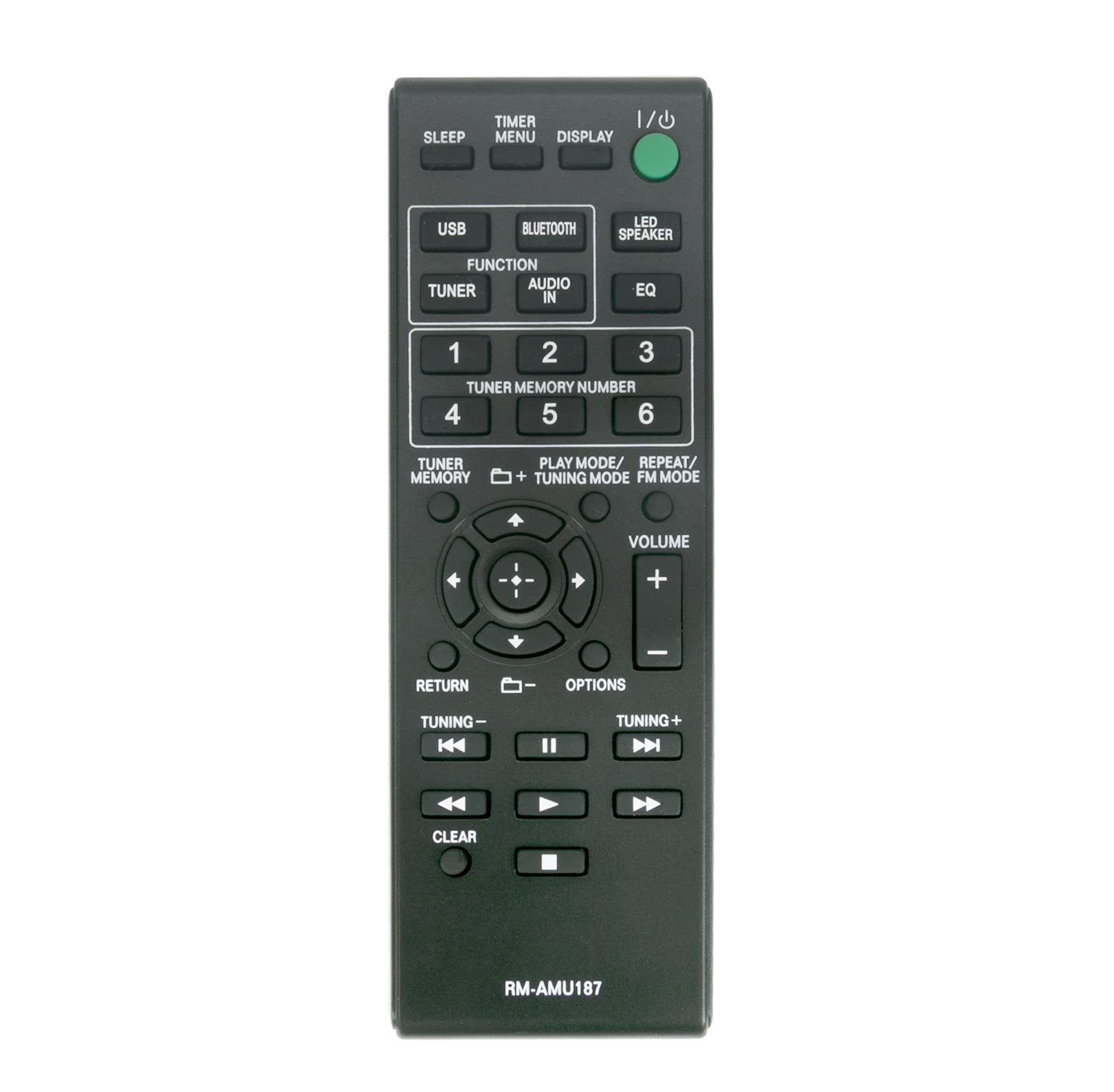AULCMEET RM-AMU187 Replacement Remote Control Compatible with Sony CD/Tuner Micro Hi-Fi System CMT-S30IP GTK-N1BT CMT-S20 CMT-S20B CMT-S30