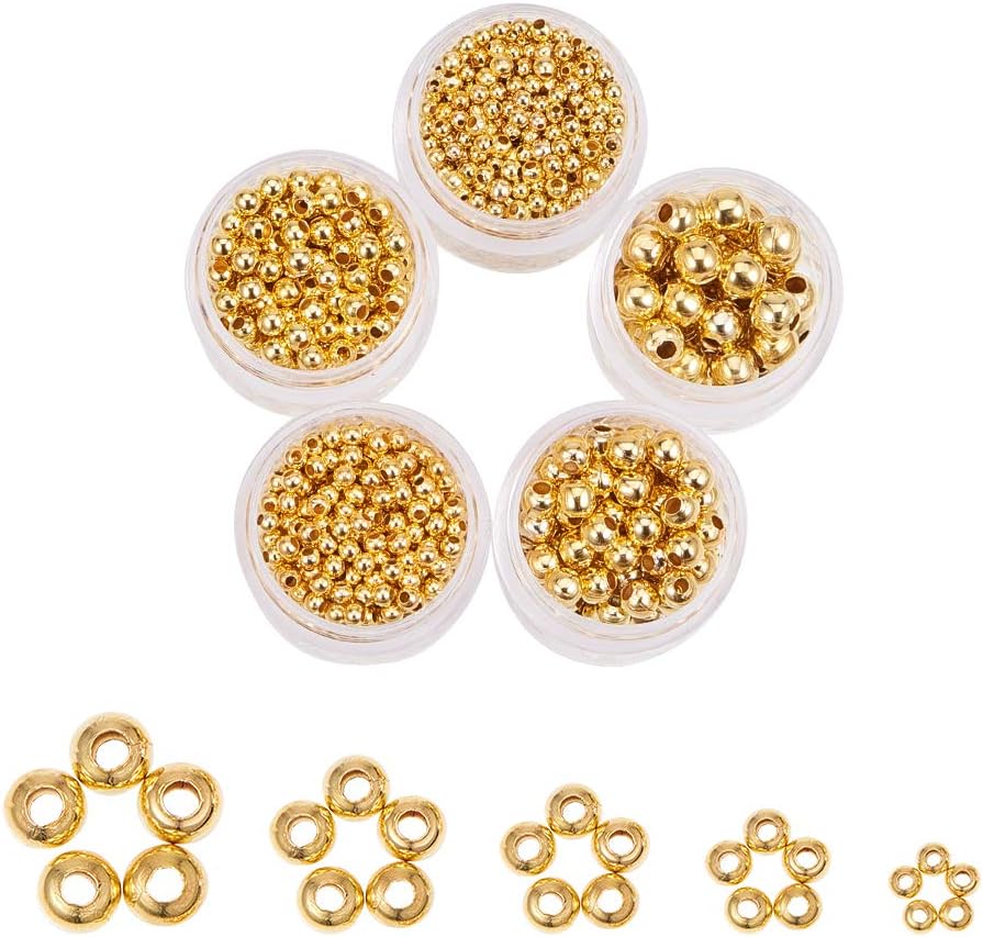 PH PandaHall 2355pcs Round Gold Iron Spacer Beads, 2-5mm, Perfect for Jewellery Making, Klein - Image 3