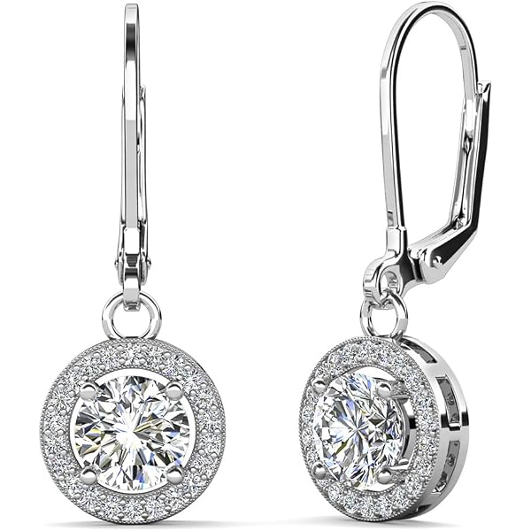 Boucles D'oreilles Argent Sterling 925 Avec Zircon AAA - Dormeuses 6mm, Neuf Sans Emballage