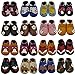 Mejale Baby Shoes Soft Sole Leather Crawling Moccasins Cartoon Infant Toddler First Walker Slippers
