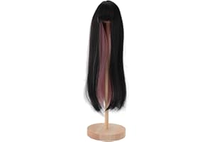Doll Hairs Replacement, Dolls BJD Hairpiece Doll Wig Hair Long Straight Doll Wig for 7.3 to 8.3in Head Circumference Doll (Bl