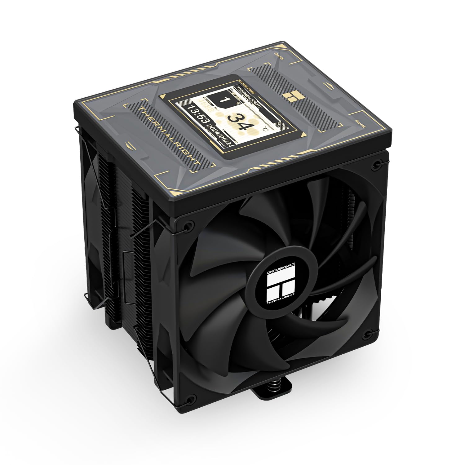 Photo 1 of Thermalright Burst Assassin 120 Vision Black CPU Air Cooler, Desktop CPU Cooler with 1500RPM Speed,320x240 Resolving Power IPS LCD Screen with 2.4in,PC Cooling for Intel lga1851/1700/115X,AM4/AM5