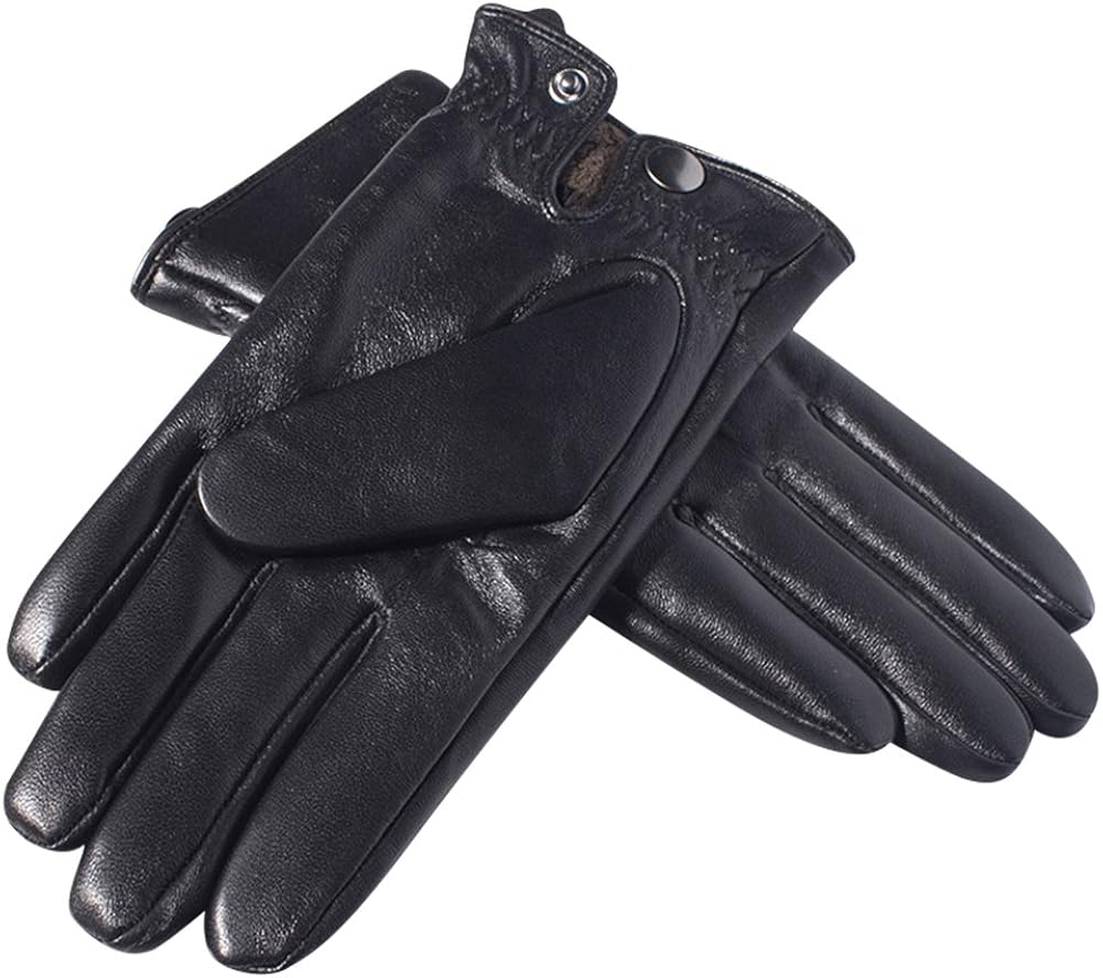 White sheep skin leather driving gloves for Men Clothing, Shoes