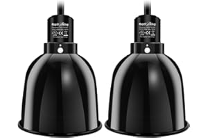 ReptiKing Reptile Light Fixture, 2-Pack 5.5'' Deep Dome for Reptile Light/Heat Lamp/UVB Light, 5.5 Inch Light Reflector Dome