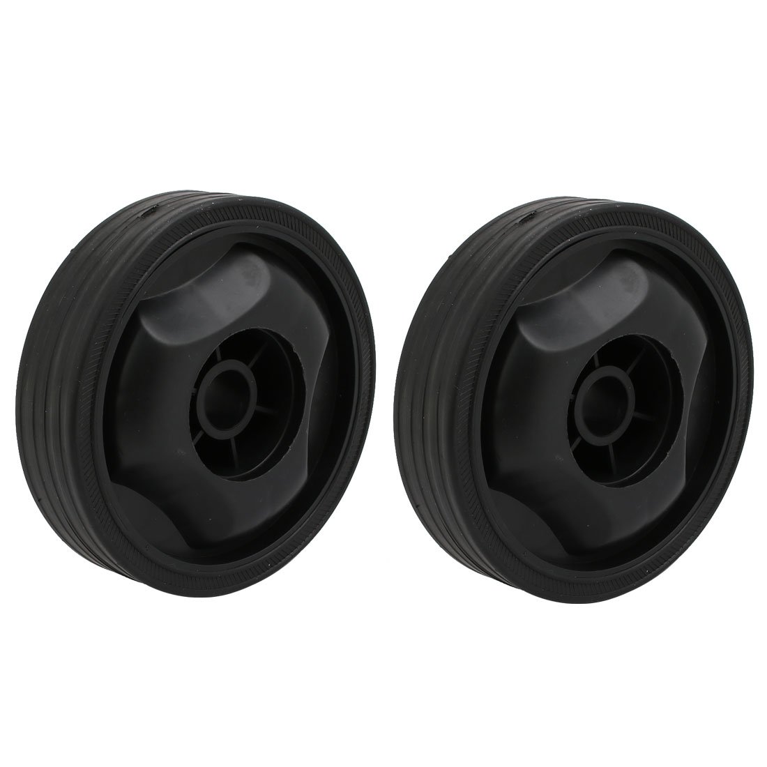 sourcingmap 115mmx16.5mm Plastic Air Compressor Replacement Parts Wheel Casters Black 2pcs