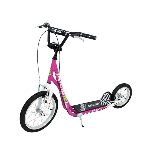 Tretroller SULOV REBEL 16 / 12 Zoll pink/weiß X-Frame bis 100 kg