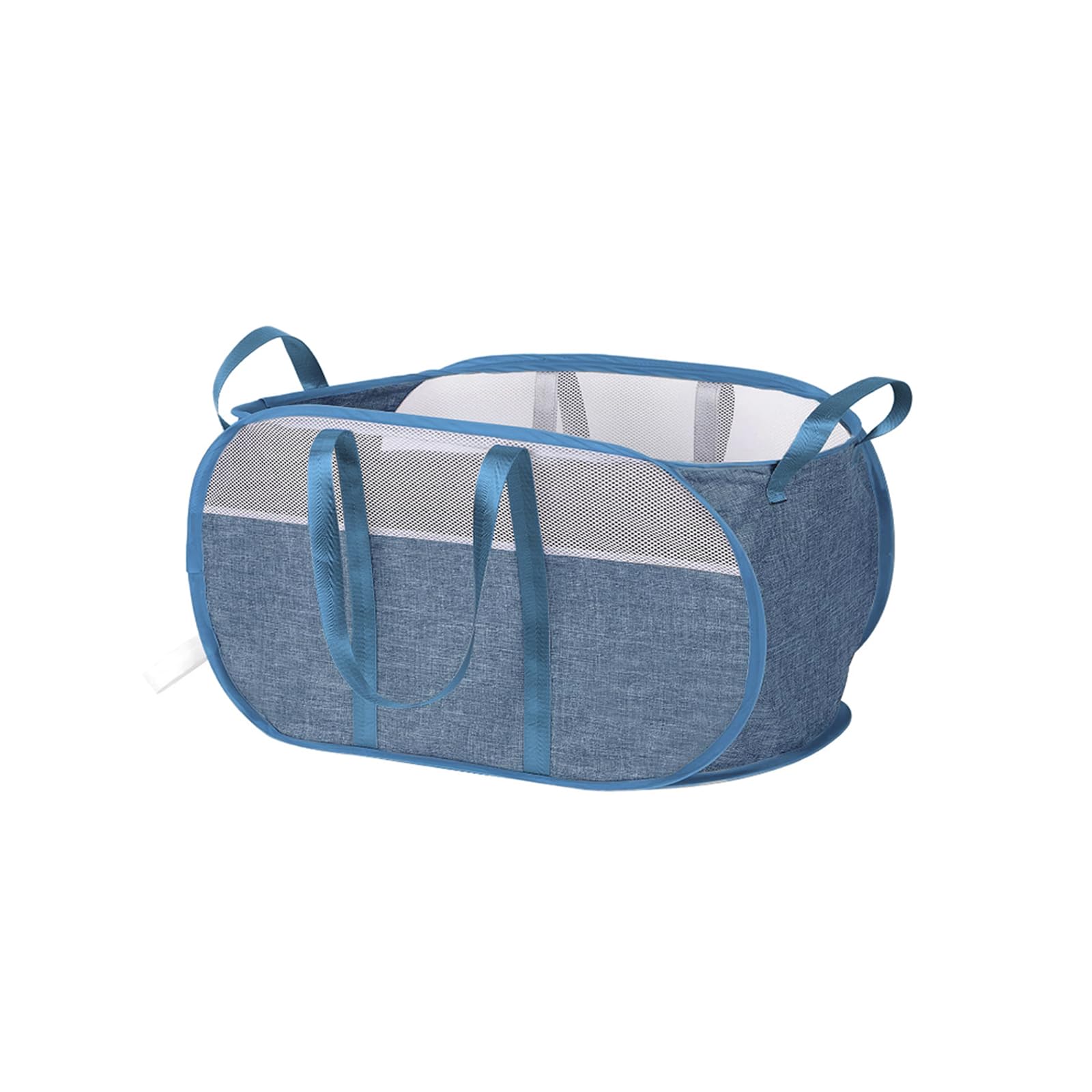 Large Collapsible Laundry Basket Folding Washing Basket Pop Up Foldable Laundry Hamper Space Saving Dirty Clothes Storage Basket Blue