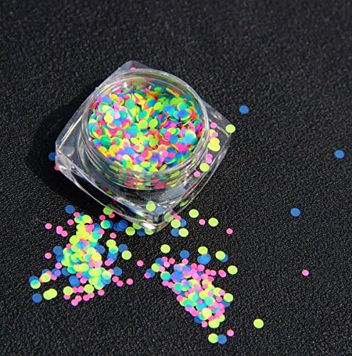 Manicure Nail Art Decorations Set Multicolor Mixed Mini Round Thin Nail Art Glitter Paillette - 1 Box by Mott Gifts